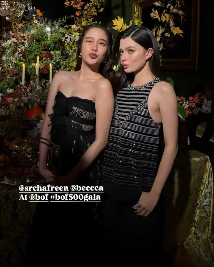 Freen and Becky featured as BoF 500 honorees in 2025 by Business of Fashion, standing together in a professional editorial portrait.