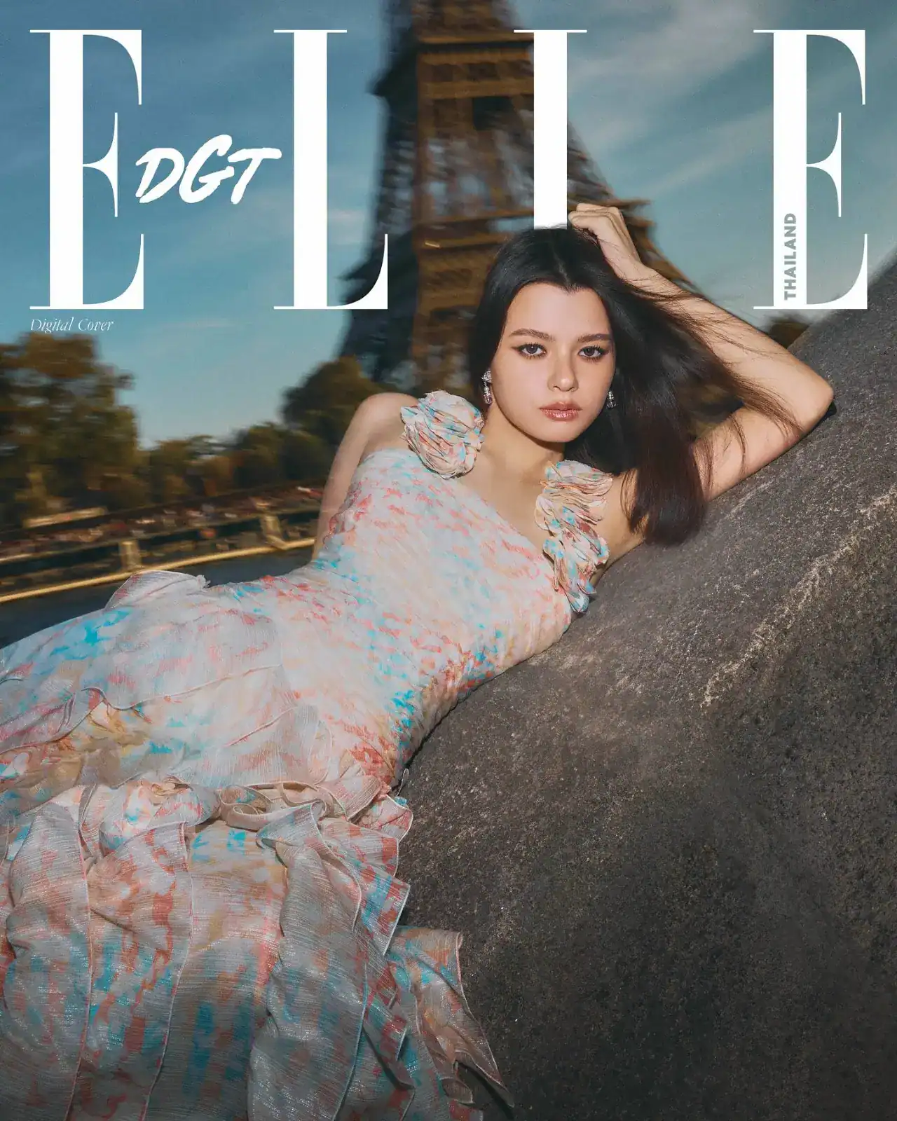 Becky Armstrong on the ELLE Thailand digital cover for November 2025, posing in a high-fashion editorial look.