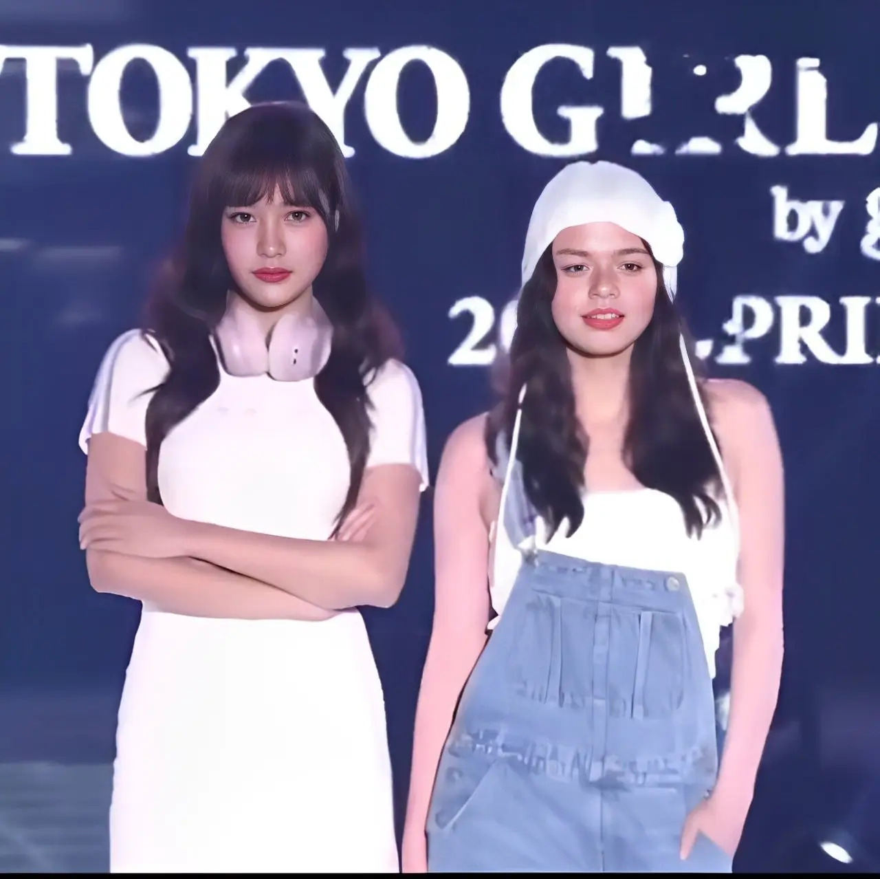 Freen and Becky posing together at Tokyo Girls Collection 2025.