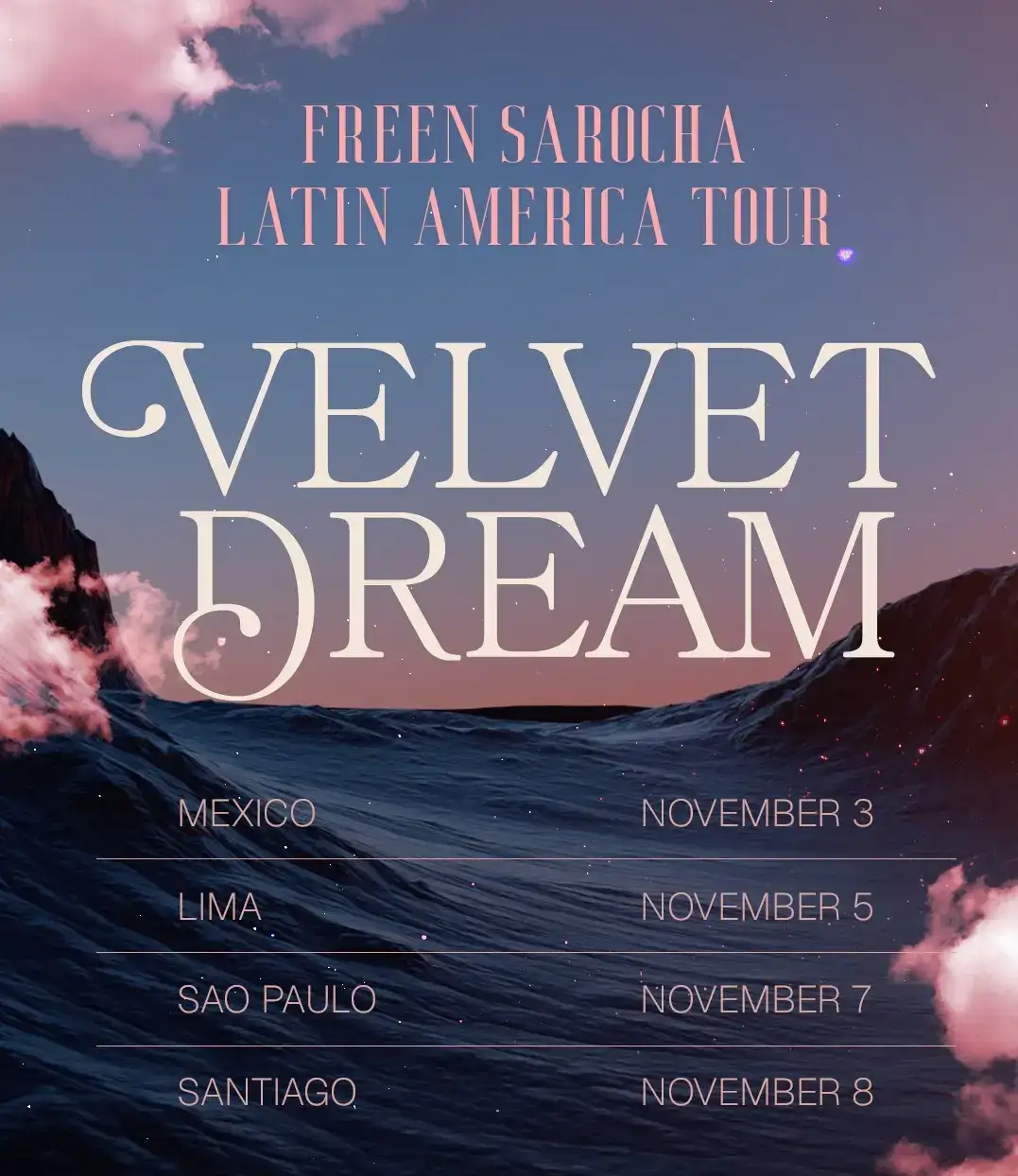 Freen Sarocha Latin America Tour — Velvet Dream, November 2026