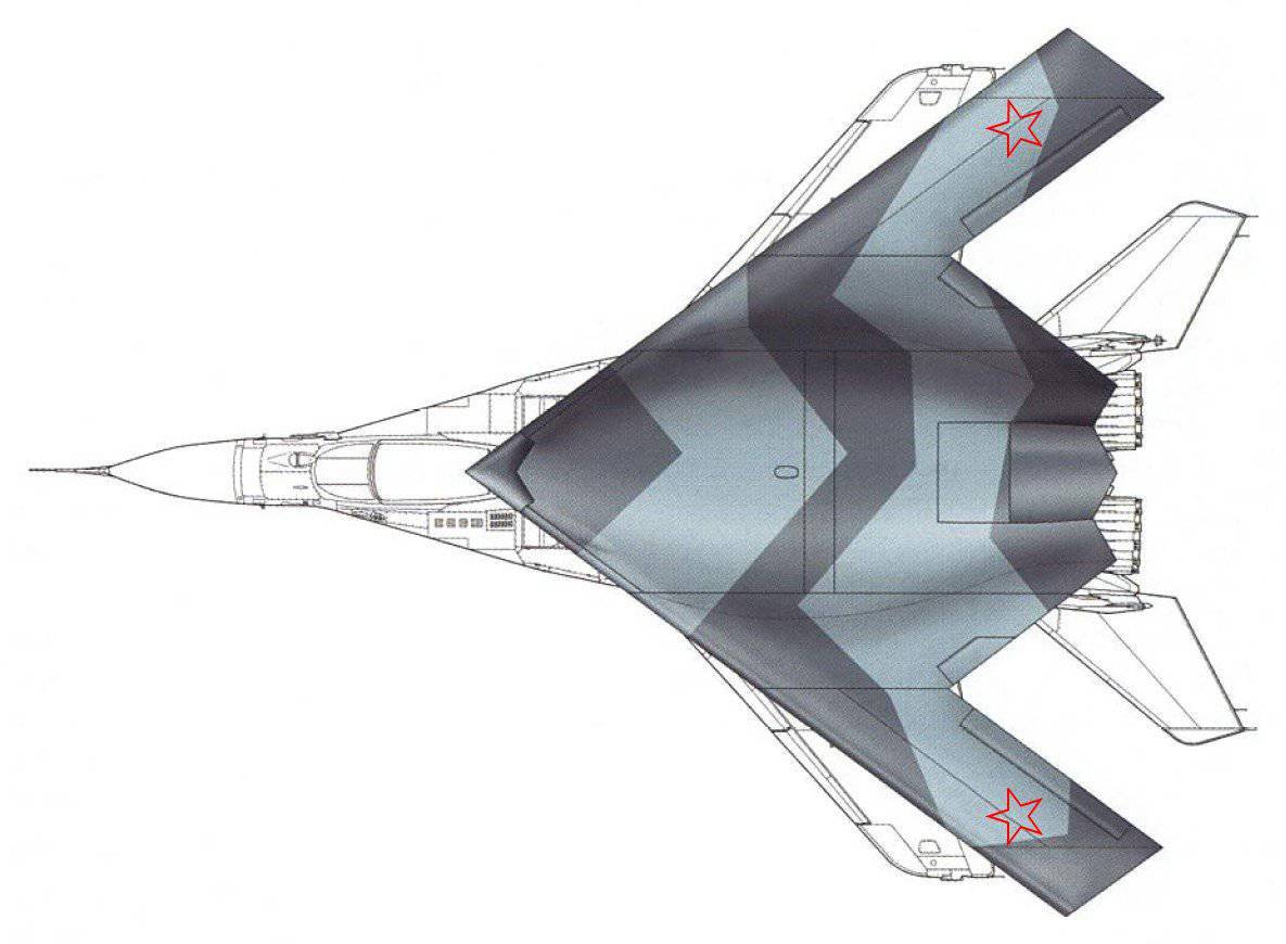 Ілюстрація БПЛА С-70 “Охотник” на фоні схематичного зображення літака СУ-57
