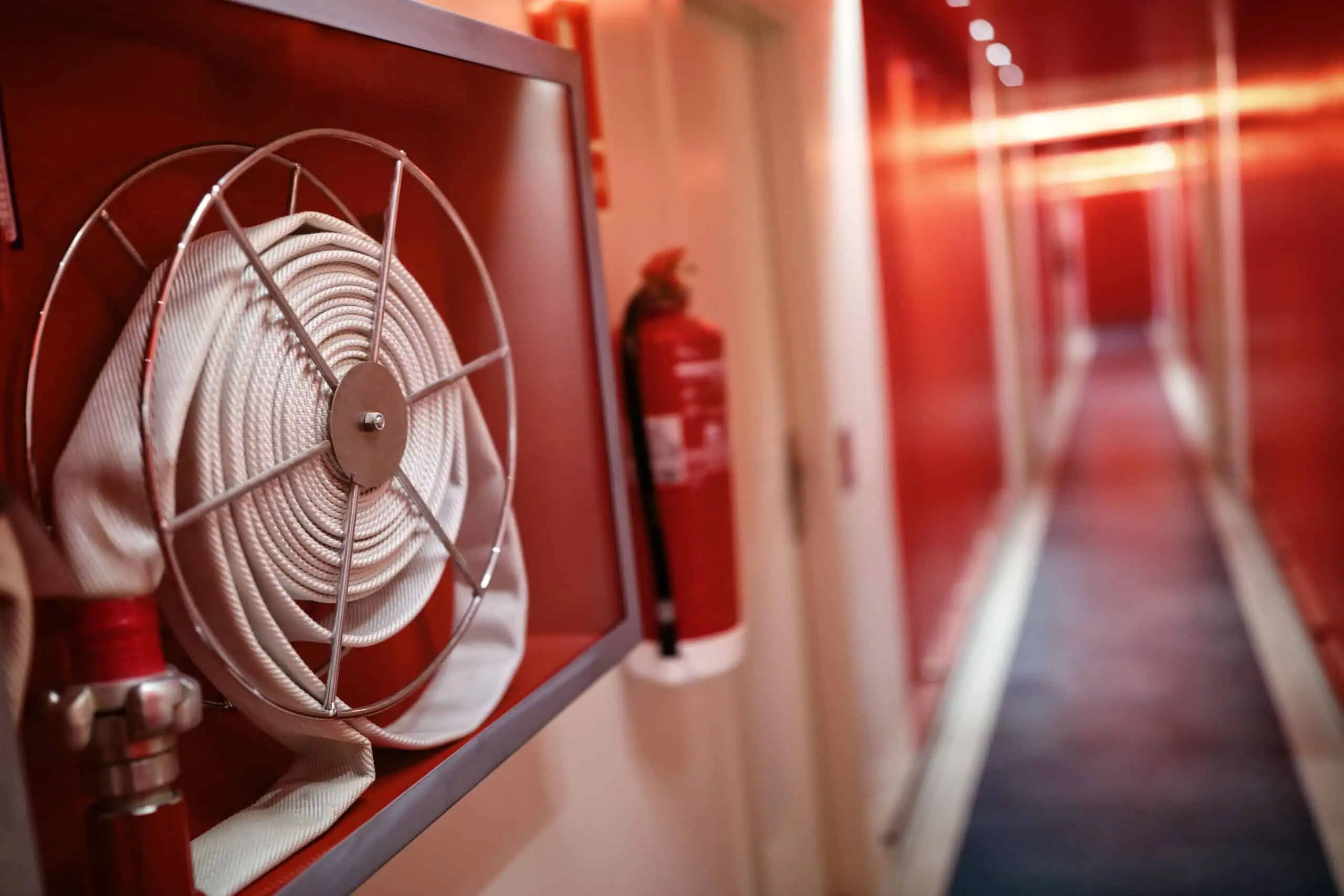 Yangın söndürme hortumu ve sprinkler sistemi, güvenlik ve yangın önleme çözümleri için kullanılır, FSK Teknik'in kaliteli yangın ve çelik kapı sistemleri ile uyum sağlar.