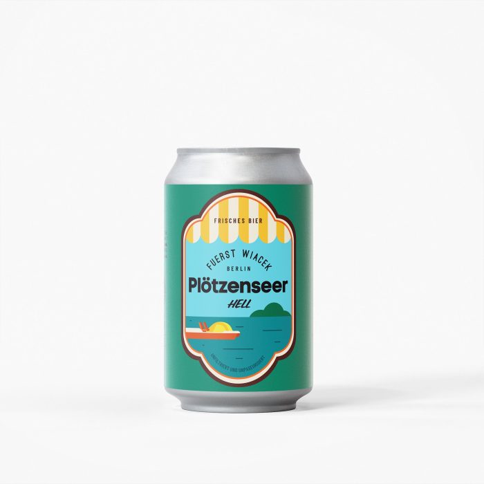 Refreshing Berliner Weisse beer can with vibrant label design from FUERST WIACEK Brewery in Berlin, highlighting craft brewing and summer flavor options.