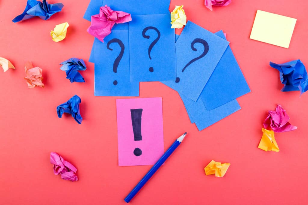 Questions on sticky notes