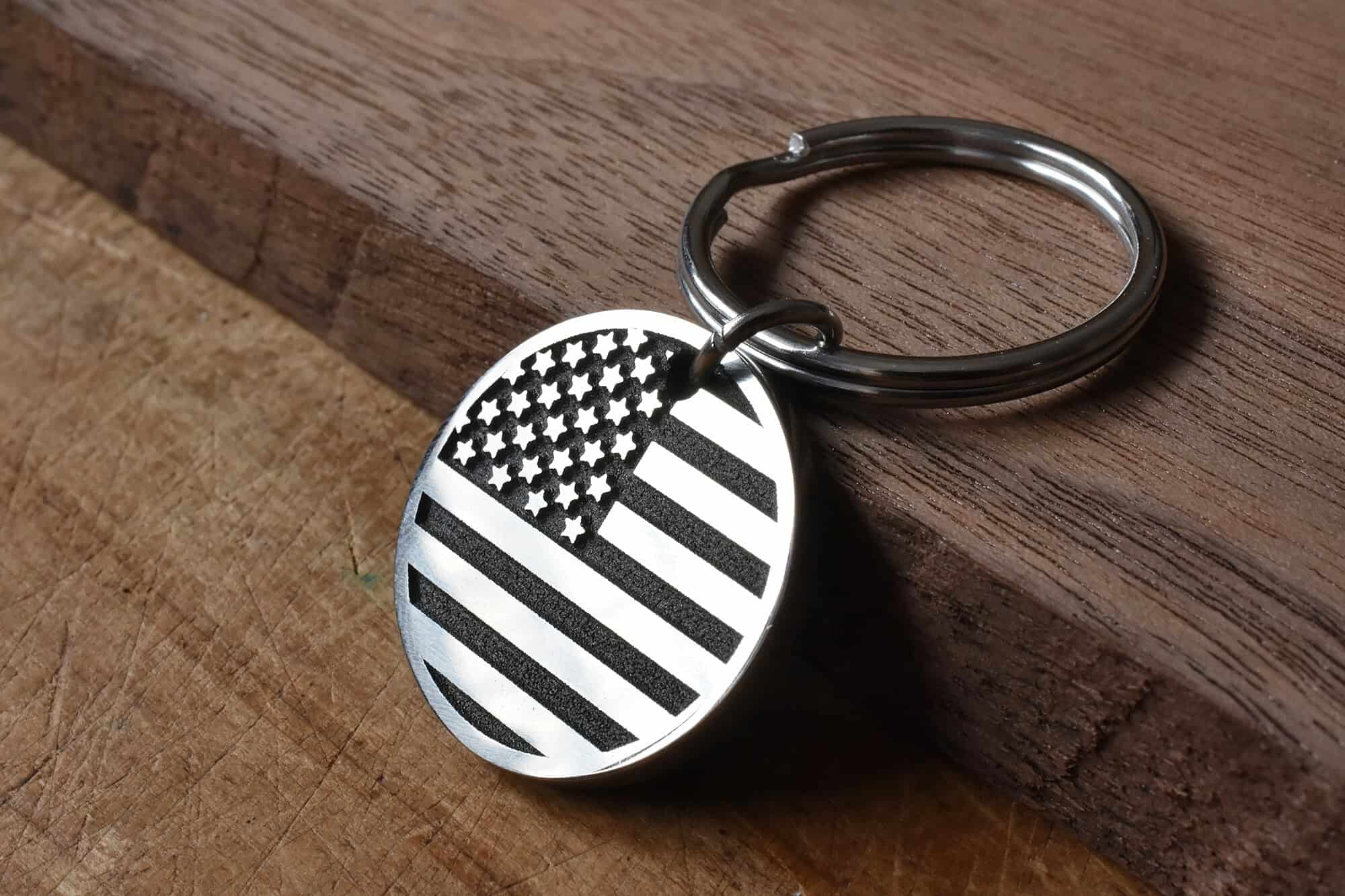 Personalized US flag keychain