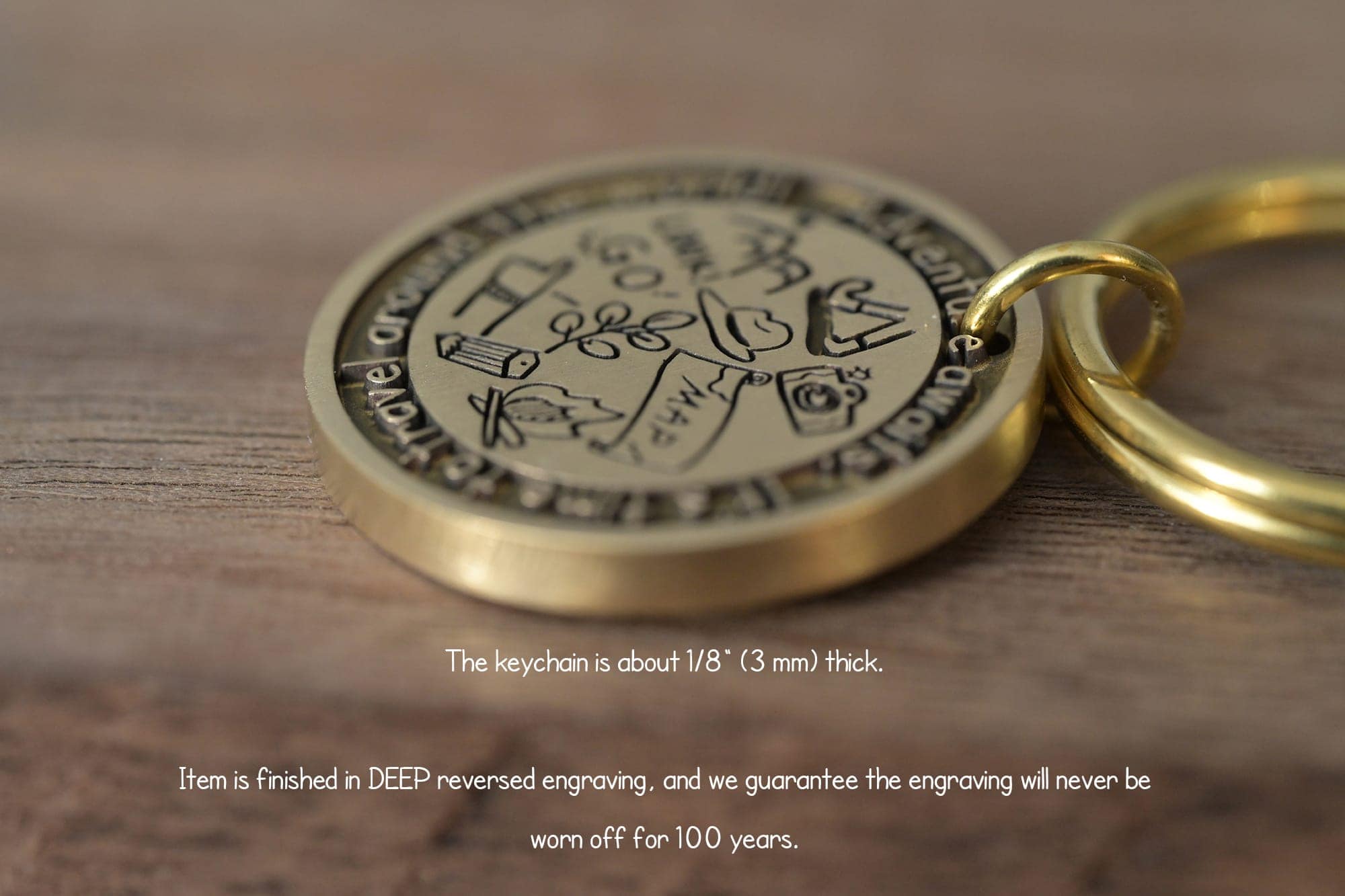 Personalized brass adventure awaits keychain FM-251 - Image 5