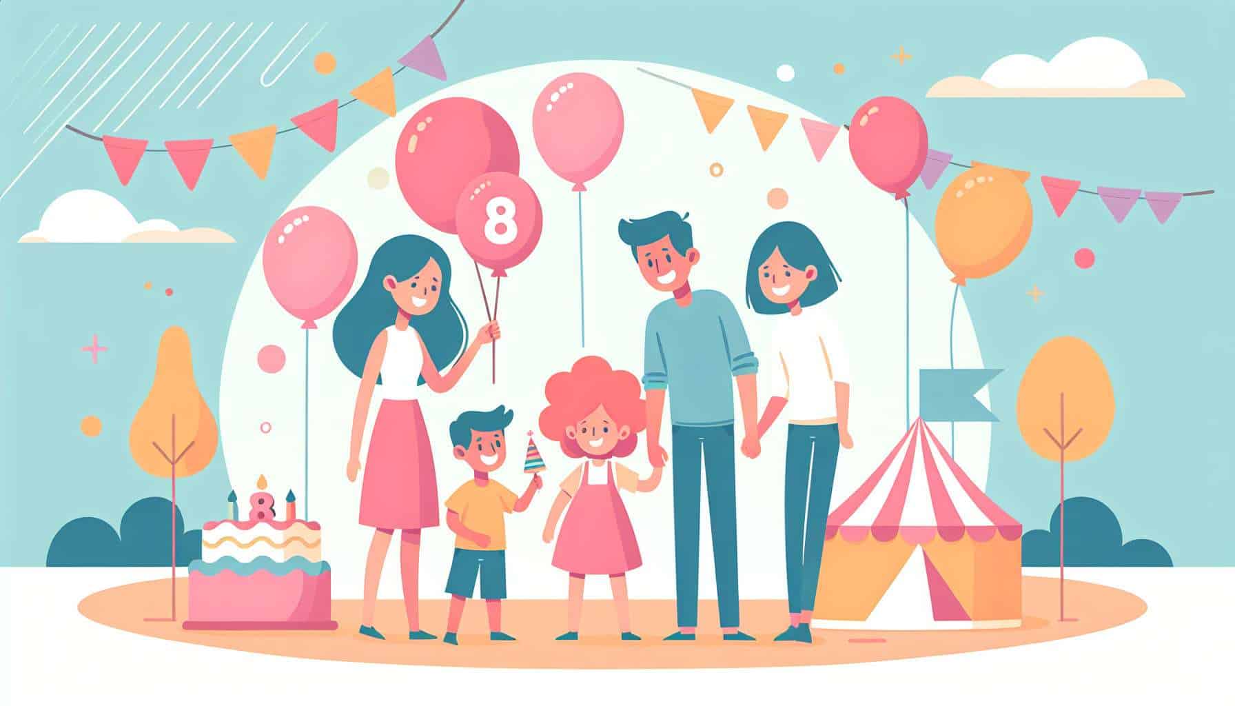 8 year old birthday ideas – party ideas for kids illustration