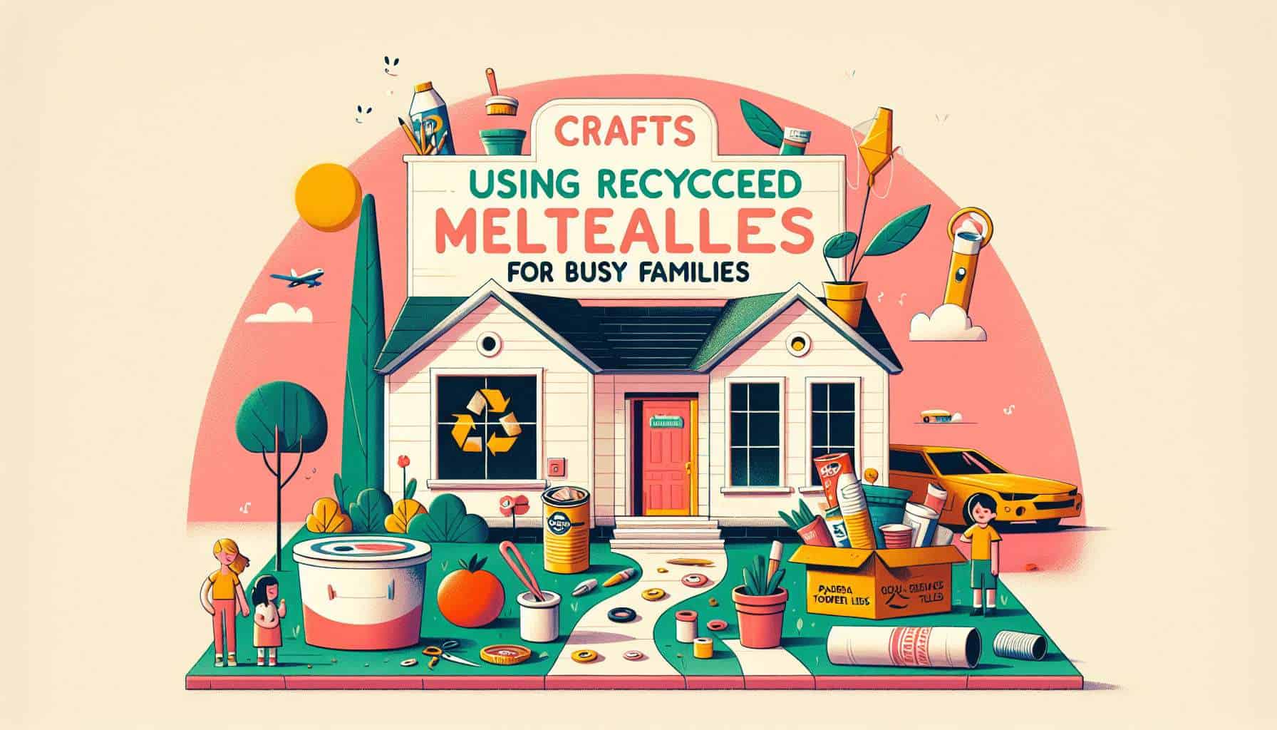Crafts Using Recycled Materials – step-by-step kids craft illustration
