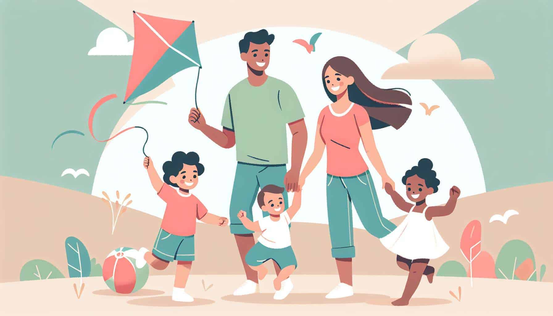 outdoor activities for four year olds – kids outdoor games illustration