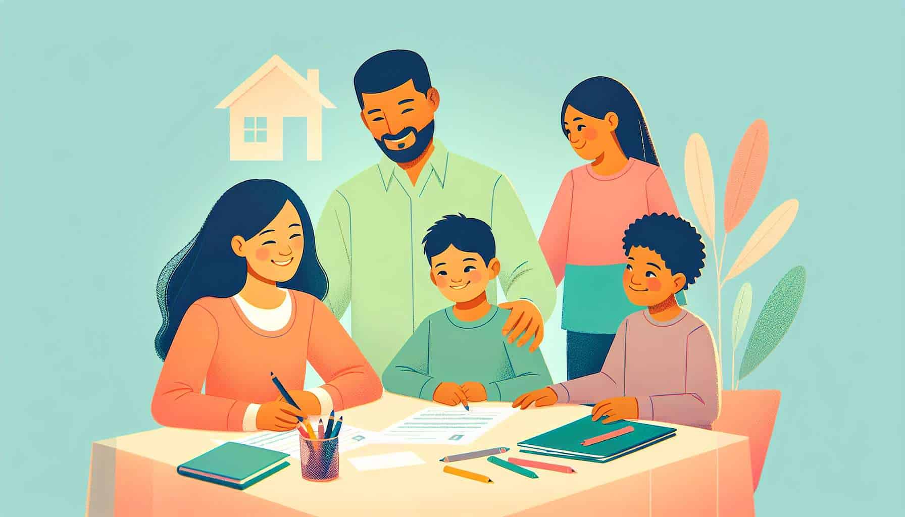 School Paperwork Organization – family-friendly illustration
