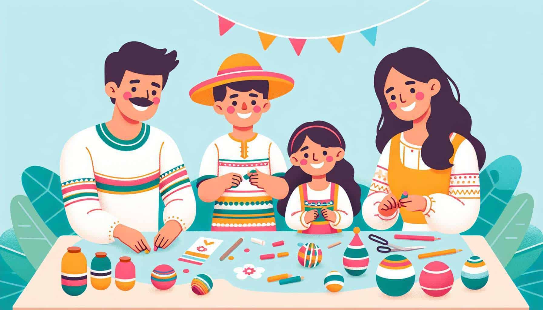 south america crafts for kids – step-by-step kids craft illustration
