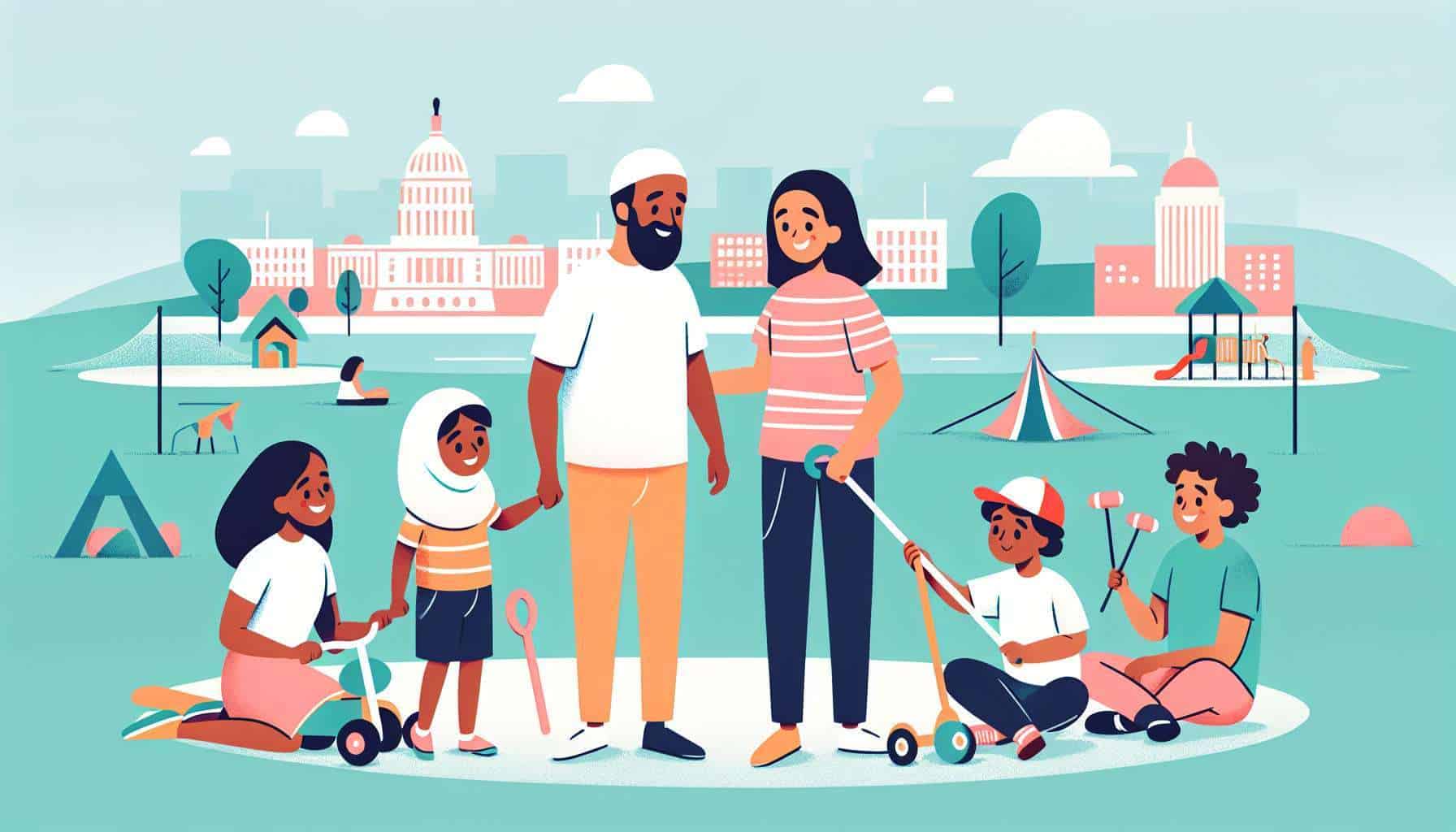 things to do with kids in dc – kids outdoor games illustration