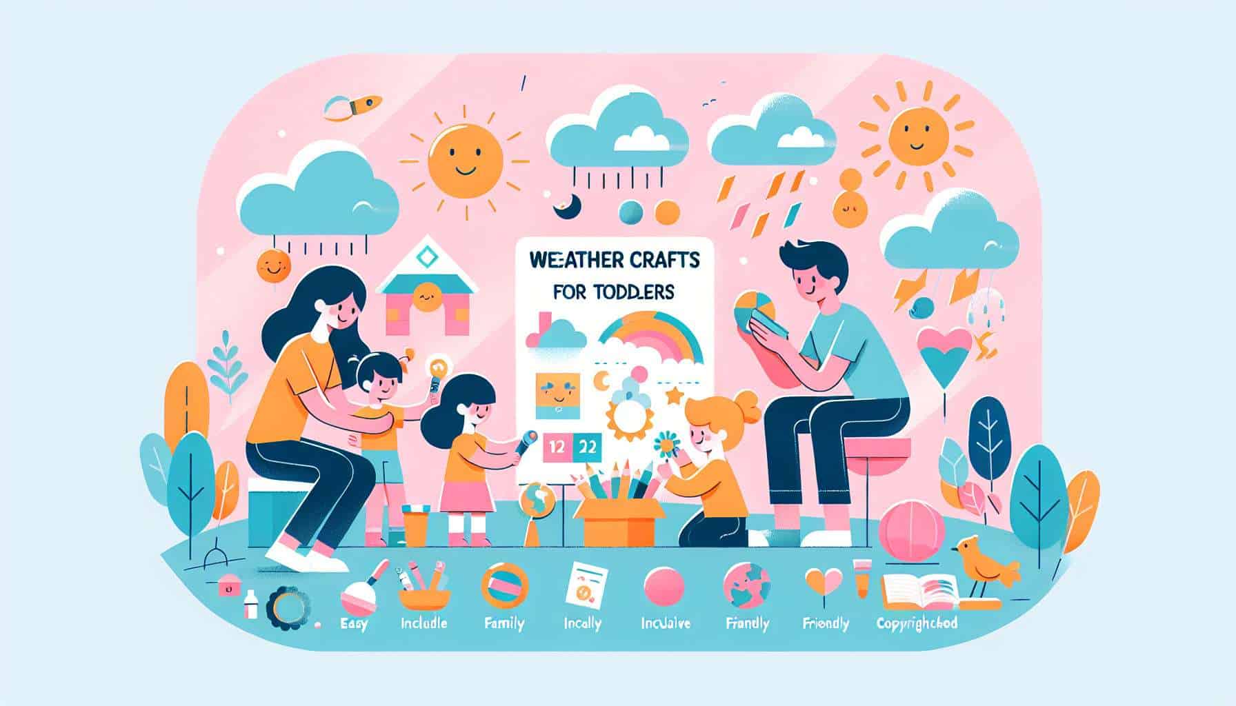 weather crafts for toddlers – step-by-step kids craft illustration