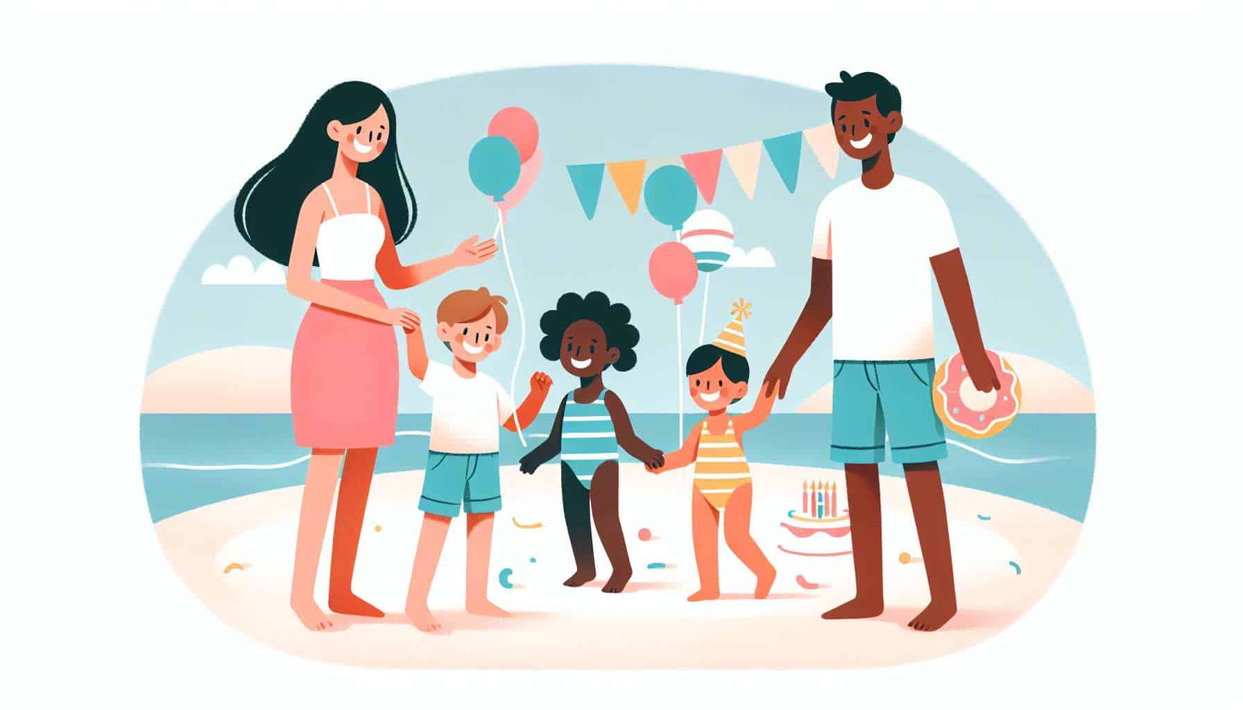 Beach Birthday Party Ideas – party ideas for kids illustration
