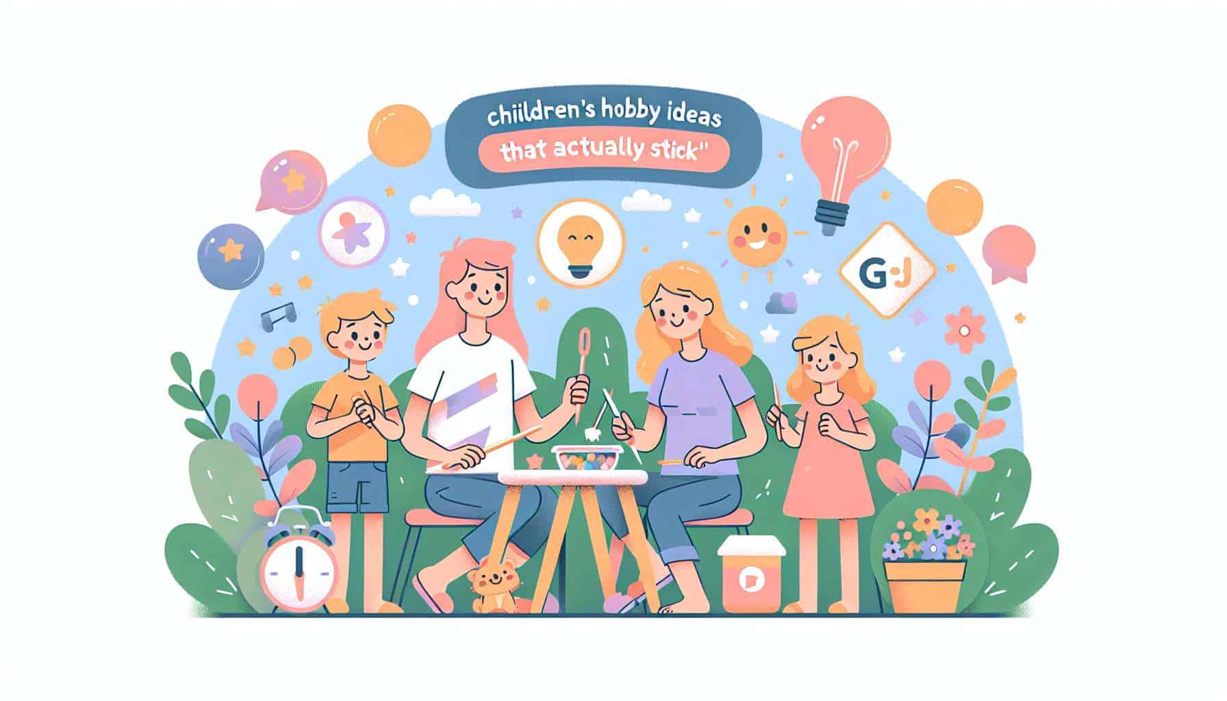 childrens hobby – step-by-step kids craft illustration