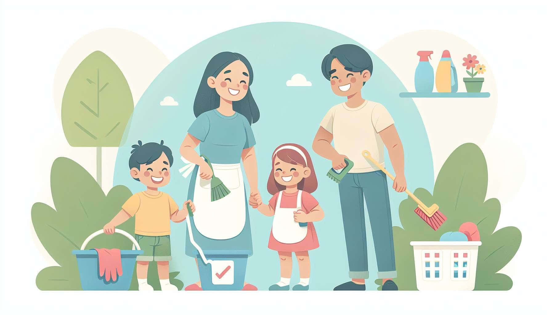 Family Cleaning Schedule – family-friendly illustration