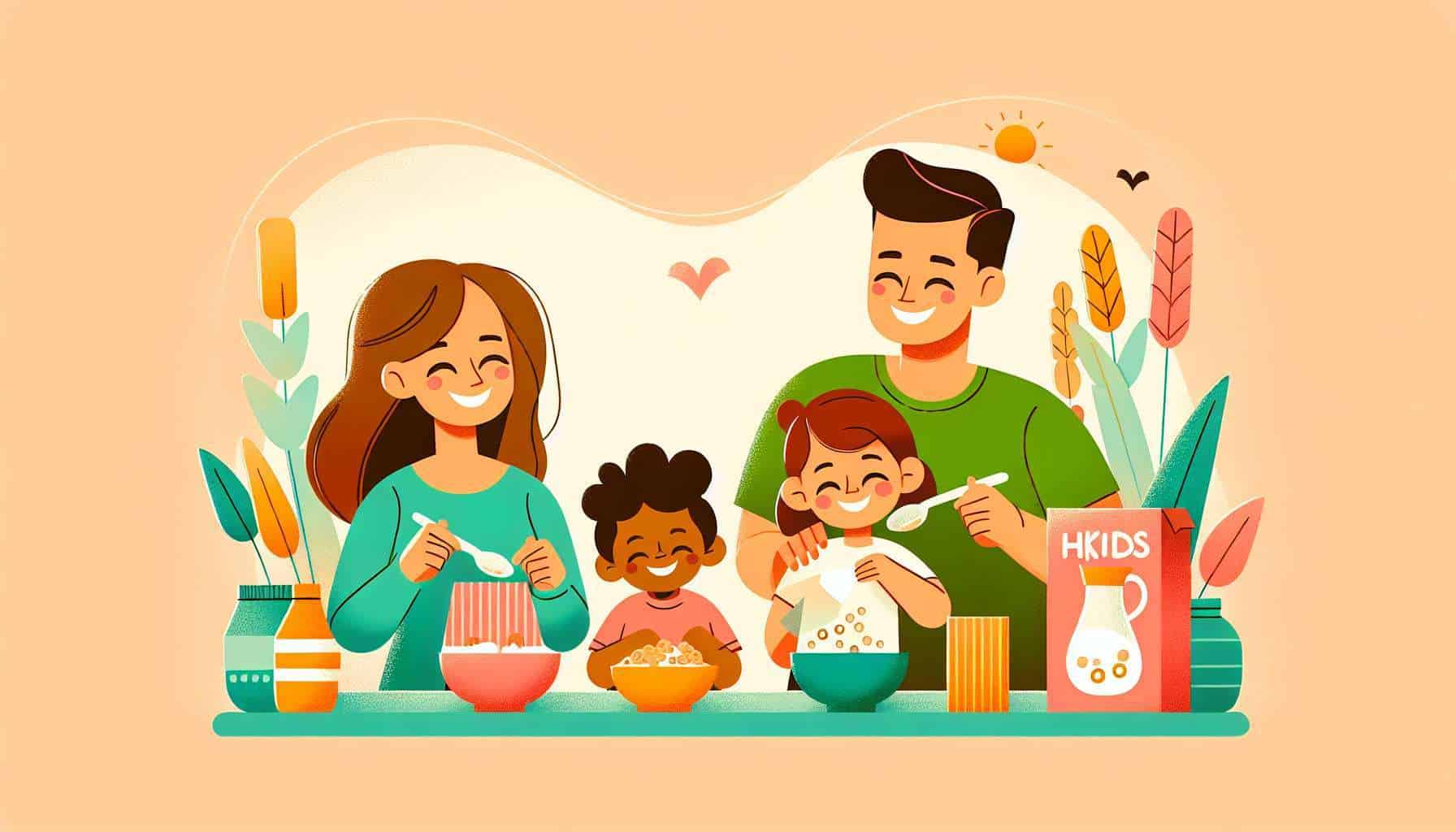 healthy kid cereal – easy family recipe illustration