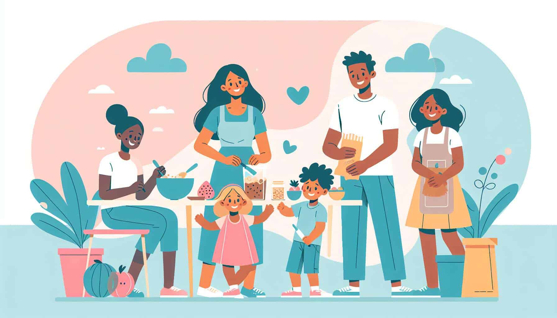 healthy snack bars for kids – easy family recipe illustration