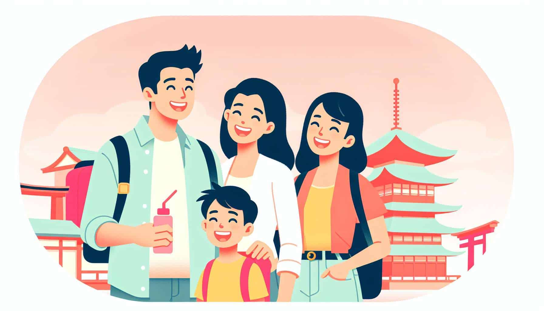 traveling to japan with kids – family-friendly illustration