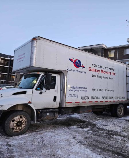 Moving truck for Galaxy Movers in Calgary, ready for local and long-distance moving services.