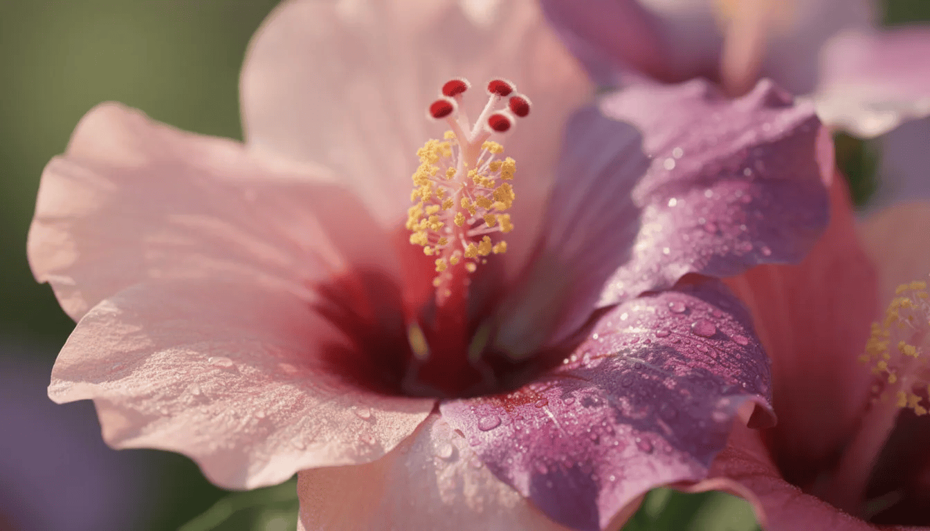 Na zbliżeniu widoczne są kolorowe kwiaty hibiskusa w odcieniach różu i fioletu, które pięknie kwitną w ogrodzie. Te rośliny, znane również jako ketmia, prezentują obfite kwitnienie, przyciągając wzrok swoją różnorodnością i intensywnością kolorów.