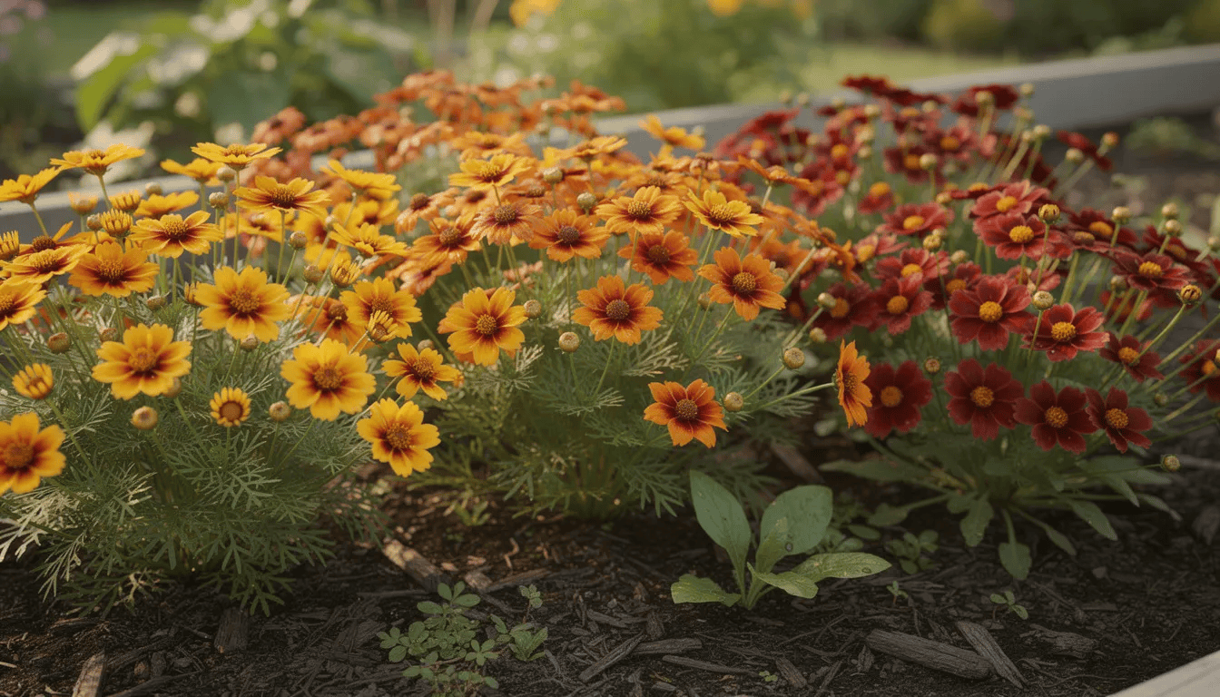 Na rabacie ogrodowej znajdują się różne odmiany nachyłków, w tym piękne żółte, pomarańczowe i czerwone kwiaty, które tworzą obfite kwitnienie. Rośliny te, takie jak nachyłek wielkokwiatowy i nachyłek okółkowy, charakteryzują się smukłymi łodygami oraz języczkowatymi kwiatami, idealnie nadającymi się do słonecznych stanowisk w polskich ogrodach.