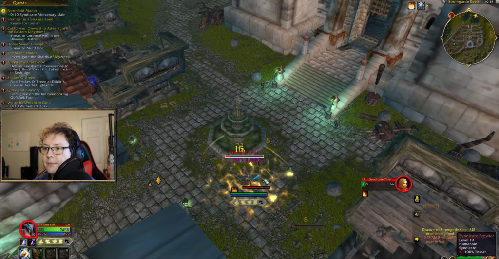 A screen shot of me playing WoW like an RTS live on my stream!