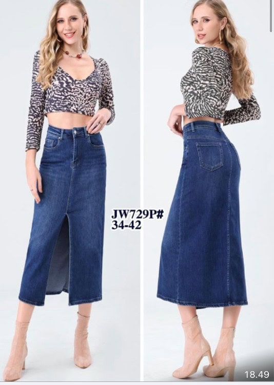 Vanting denim nederdel