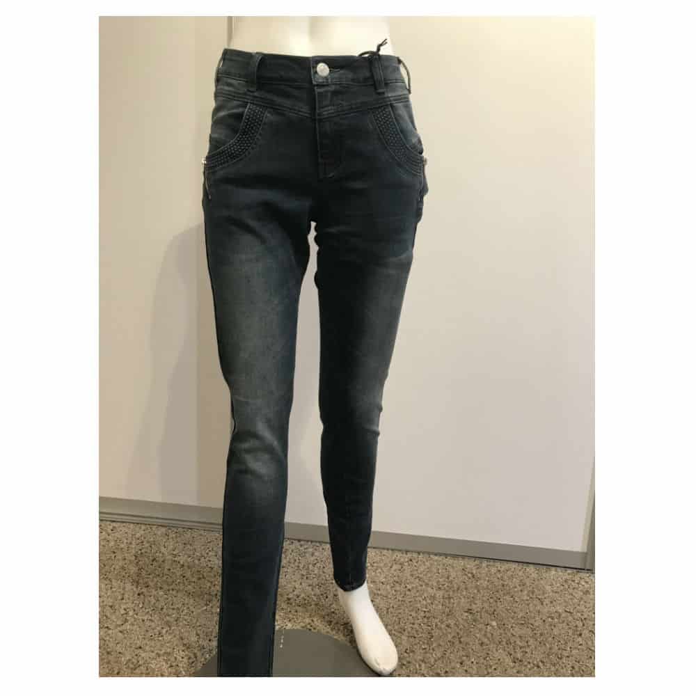 ASP Jeans med slid look og lynlås ved lomme - Billede 2