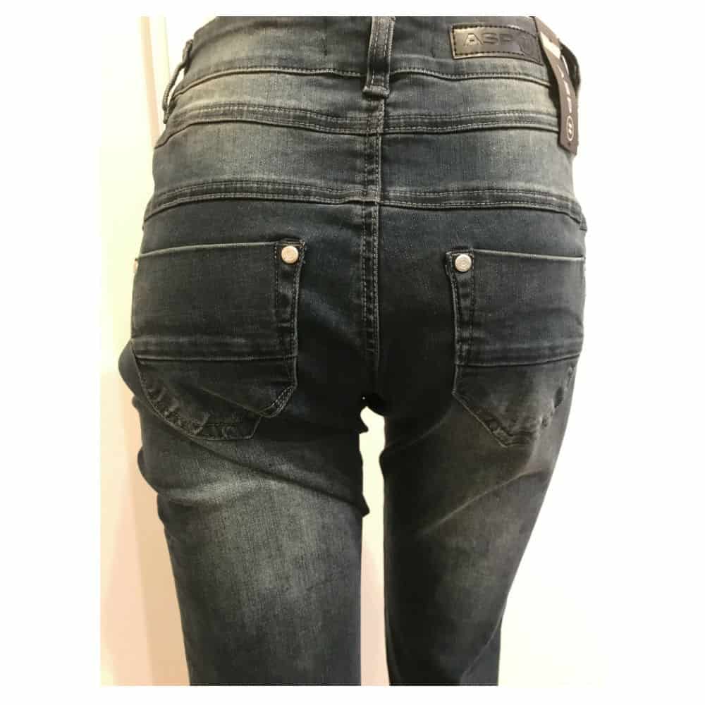 ASP Jeans med slid look og lynlås ved lomme - Billede 3