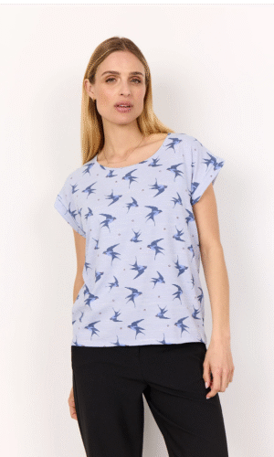 Soya Concept t-shirt med fugle print