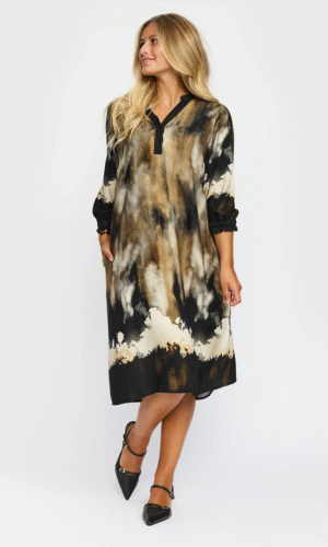 2Biz kjole med 3/4 ærmer