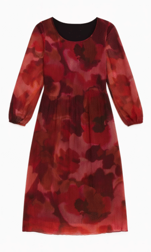 2Biz kjole med plisse hen over brystet