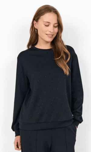 Soyaconcept sweatshirt med små sorte sten