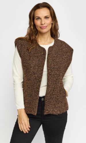 2Biz vest i plys med lommer i siden