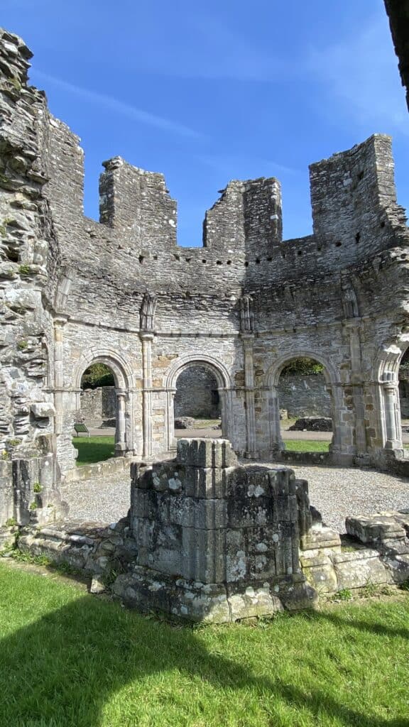 Mellifont Abbey octagonal lavabo on a Boyne Valley tour