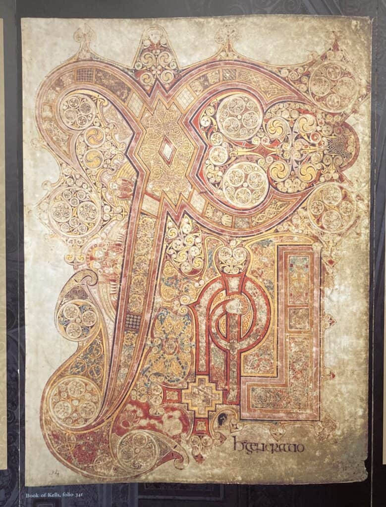 Illuminated manuscript detail Ireland medieval monastic art.