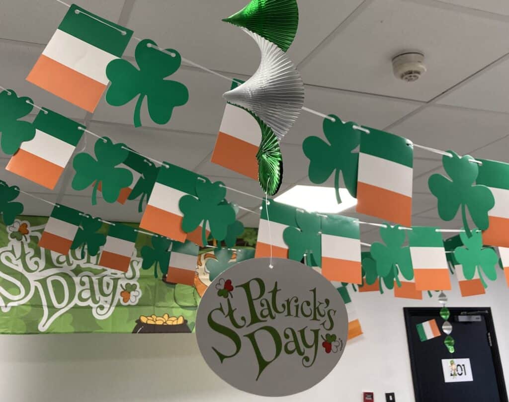Decorations for St. Patrick's Day celebration