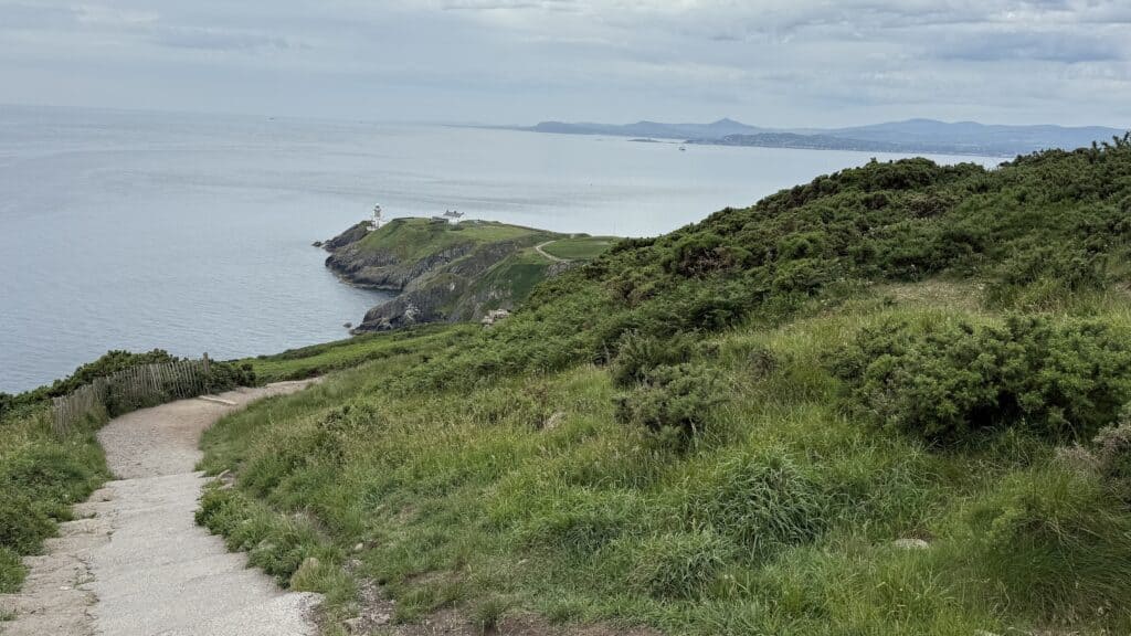 Howth Cliff Path trail with coastal views on a private day tour from Dublin