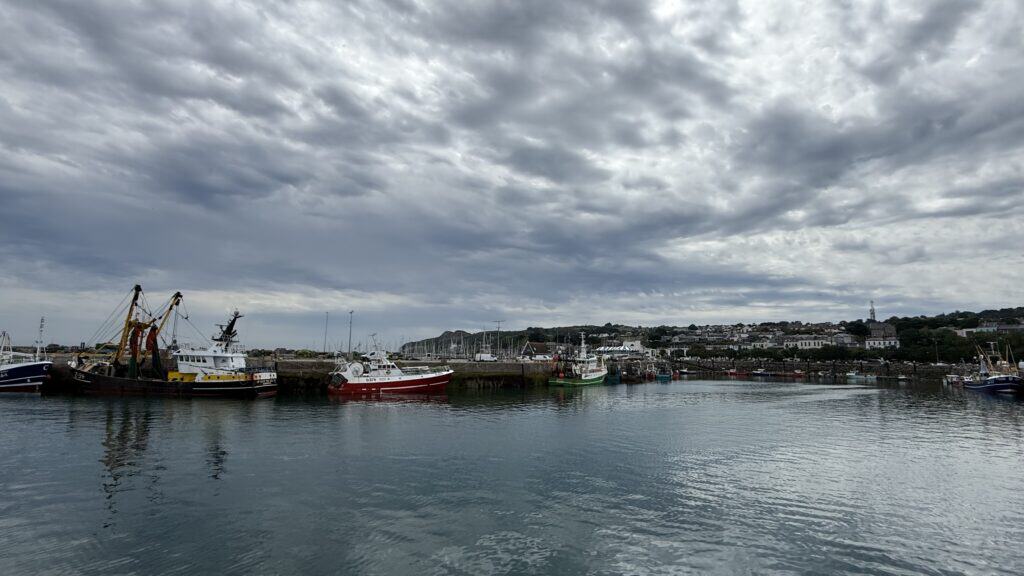 Fishing boats in Howth Harbour on a private coastal tour from Dublin