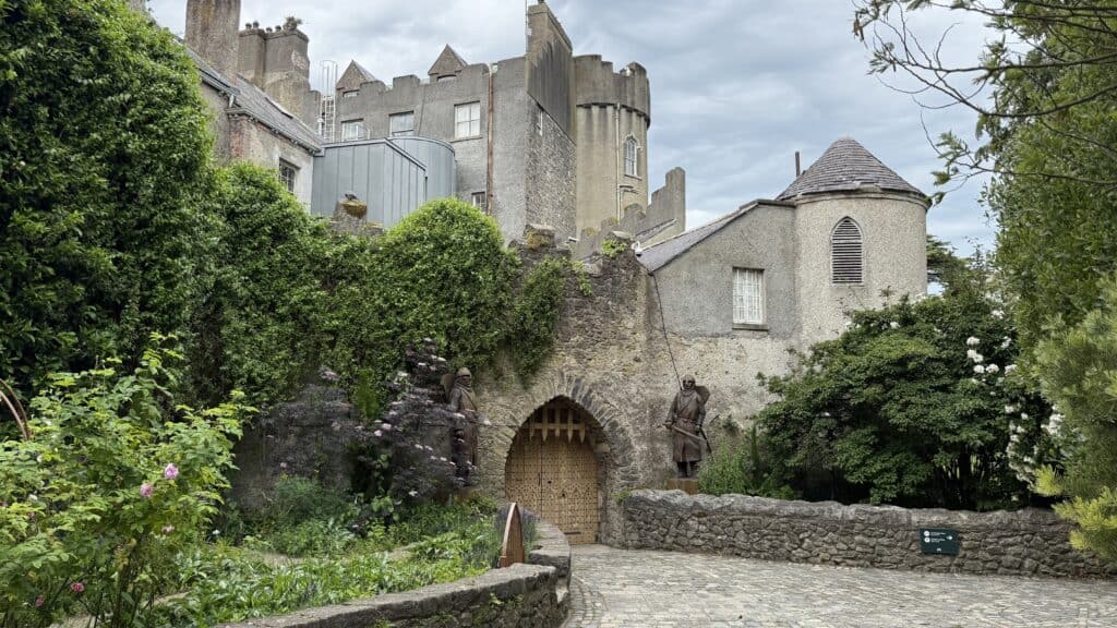 Entrance courtyard at Malahide Castle and Gardens on a private day tour from Dublin