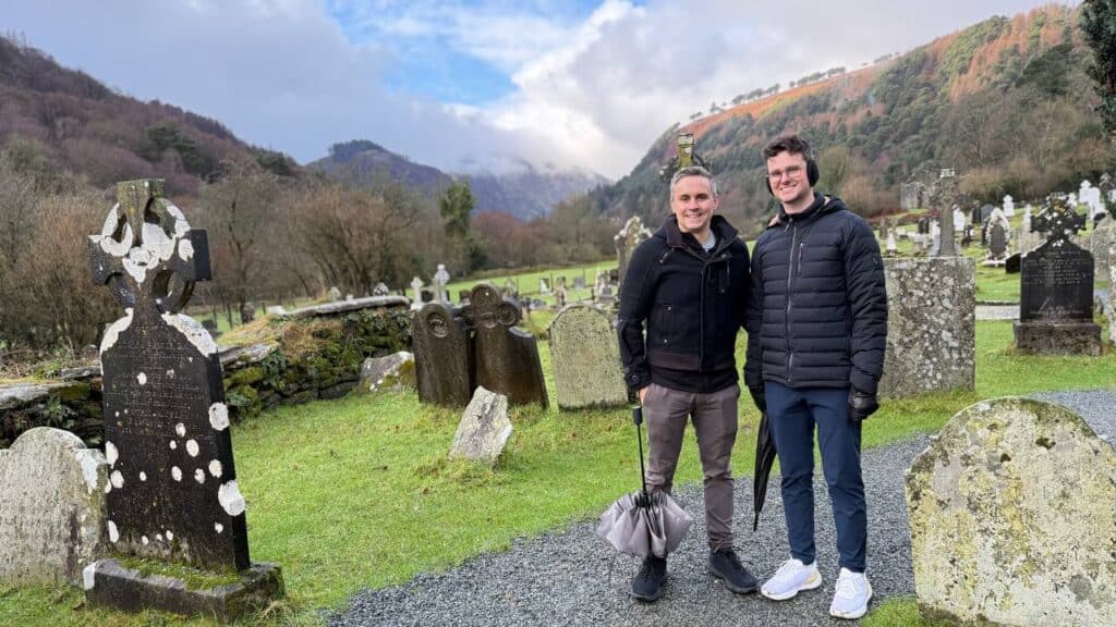 Irish genealogy tour visiting a family graveyard in