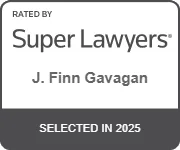 Super Lawyers 2025 badge awarded to J. Finn Gavagan, a top-rated personal injury attorney in Boston, Massachusetts.