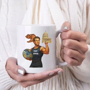 Daddy Newsom Meme Mug – Gavin Newsom Muscle Capitol Bear Ceramic Cup