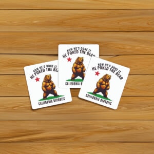 He Poked The Bear California Flag Sticker