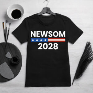 Newsom 2028 T-Shirt – Stars and Stripes Political Campaign Tee