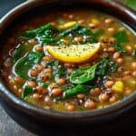 Lentil Soup with Spinach and Lemon