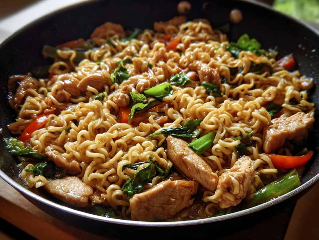 30 Minute Chicken Ramen Stir Fry Hero - Chicken Ramen Stir Fry - main visual representation