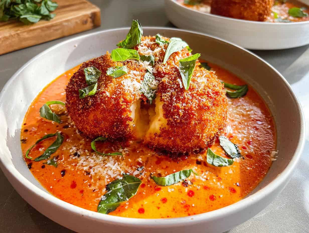 Crispy Fried Burrata: 1 Amazing Appetizer - Crispy Fried Burrata - additional detail