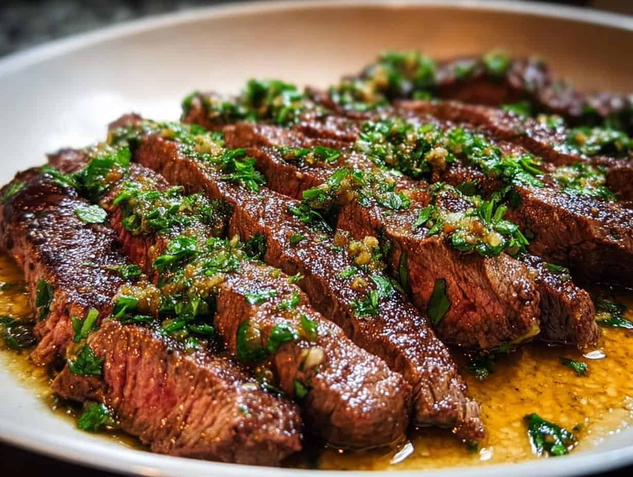 Amazing 2lb Garlic Butter Brazilian Steak - Garlic Butter Brazilian Steak - serving suggestion